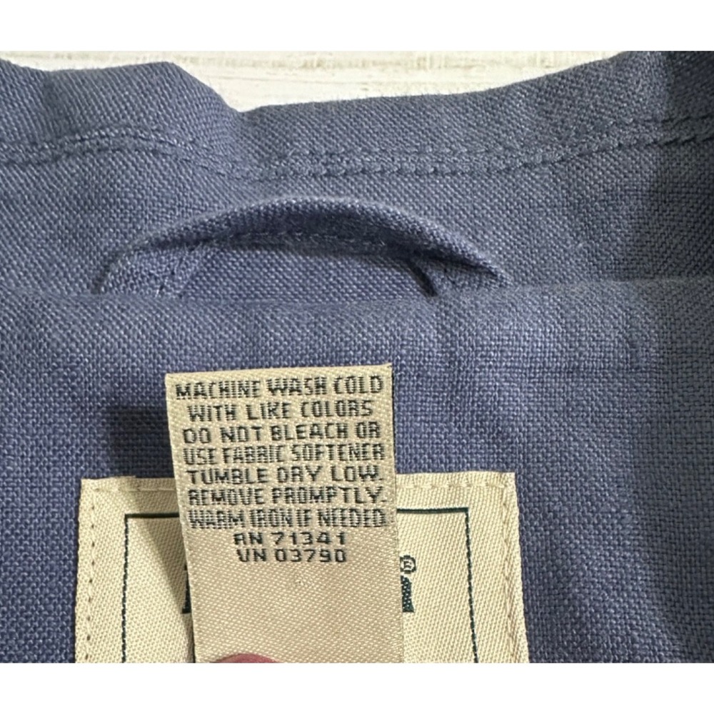 L.L.Bean Blazer Women's Blue 100% Linen Size 14 Button Up Jacket Classic - Picture 8 of 11